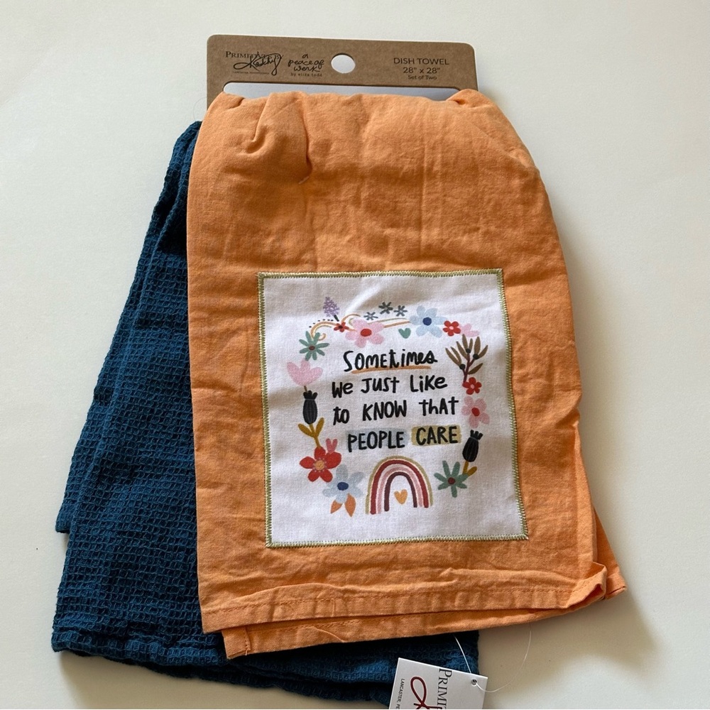 Set Of 2 Dish Towels Primitives By Kathy Brand New